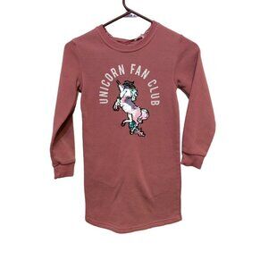 SCOOTER Brown Long Sleeve Dress 8 Girls Mauve Cotton/Polyester